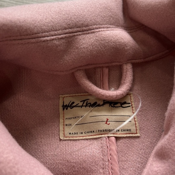 We The Free People Lola Shirt Jacket Rose Pink Fleece Buttons Womens Large NWOT - Picture 6 of 10